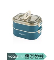 Çift Katlı 3 Bölmeli 1000ml Çelik Sefer Tası Yemek Kutusu