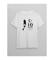 10 Kasım Atatürk Anma Günü Silüet Baskılı Oversize Bisiklet Yaka T-shirt - Beyaz