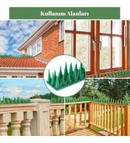 Balkon ve Bahçelerde Kuş Sorununa Çözüm Tüneme Engelleyici Plastik Diken Yeşil