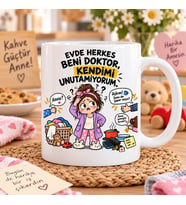 Kendimi Unutuyorum Esprili Anne Baskılı Kupa – Yoğun Ev Hayatı Hediyesi