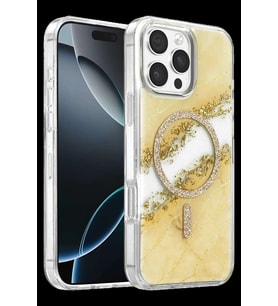 Onegif iPhone 16 Pro Max Lotus Simli Magsafe Kapak - Gümüş