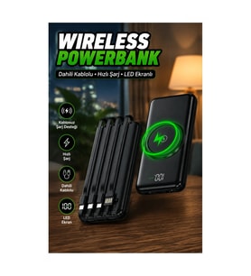 10000 mAh Wireless Powerbank – 22.5W Hızlı Şarj 15W Kablosuz Şarj
