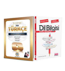 Bilgi Sarmal TYT Türkçe 39 Günde Video Ders Kitabı ve AKM Dil Bilgisi Soru Bankası Seti 2 Kitap