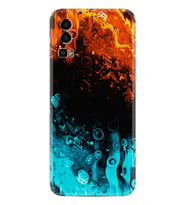 General Mobile GM 23 Kılıf Silikon Desen Özel Seri Orange Blue Color 1665