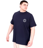 Mode XL Büyük Beden Erkek T-Shirt Bisiklet Yaka GREAT U25024 Lacivert