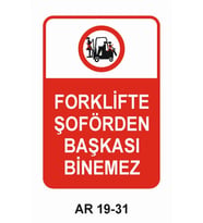 İŞ GÜVENLİĞİ UYARI LEVHASI 1 ADET PVC 21 X 29CM