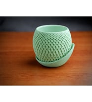3D Baskı Küre Saksı - Kafes Dokulu İki Parçalı Dekoratif Saksı - Mint-Mint