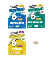 6. Sınıf Bumerang Matematik Fen ve Türkçe 32 Haftalık Denemeleri 3lü Set + Telefon Standı