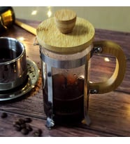 Ahşap Detaylı 350 ml Cam French Press
