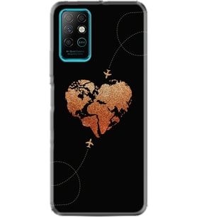 Infınıx Note 8 Kılıf Silikon Desen Özel Seri Plane Heart 1721