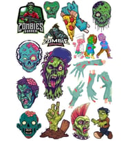 Zombiler Sticker Set 14 16 Parça Telefon, Tablet, Defter, Laptop Sticker