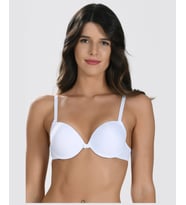 NBB Destekli Push-up Balenli V Yaka Kesim Cuplı Basic Sütyen- 3529 (Beyaz)