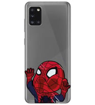 Samsung Galaxy A31 Uyumlu Örümcek Adam Desenli Şeffaf Telefon Kılıfı