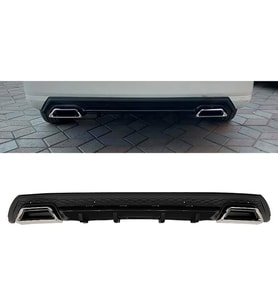 Fiat Punto Evo 2009-2011 Siyah Krom Kare Egzozlu Difüzör Difizör Mat Siyah
