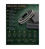 Sertifikalı Dragon Jasper Hematit Disk Model Doğal Taş Erkek Bileklik Kilitli Kapama