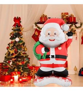 Ayaklı Gözlüklü Noel Baba Folyo Balon 8248