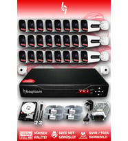Bayicam 24 Kameralı Zebra 24 Dış Kamera Set 2 TB 5 MP Full HD Gece Görüşlü Güvenlik Kamerası Sistemi