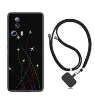 Xiaomi Mi 13 Lite Kılıf Silikon Boyun Askılı İpli Desenli Silikon Line Planet 1736