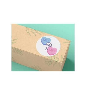 Baby Cinsiyet Partisi Sticker Mat Etiket Baby Shower Serisi 4 Cm (40 Adet)
