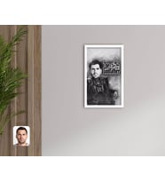 BK Gift Kişiye Özel Godfather Baba Karikatürlü Dekoratif Ahşap Beyaz Çerçeveli Tablo-19