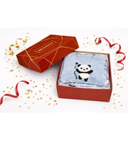 Fawn 1204 Peluş Welsoft Polar Kışlık Yumoş Panda Kadın Pijama Takımı Hediye Kutulu Konsept (Açık Mavi)