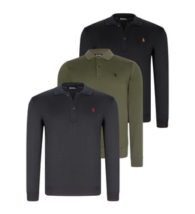 ÜÇLÜ SET V4007 DEWBERRY ERKEK SWEATSHIRT-SİYAH-LACİVERT-HAKİ