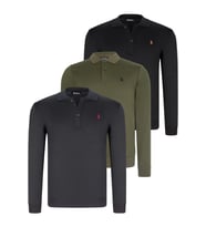 ÜÇLÜ SET V4007 DEWBERRY ERKEK SWEATSHIRT-SİYAH-LACİVERT-HAKİ