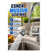 360° Döner Esnek Spiral Musluk Uzatma Aparatı Krom Su Tasarruflu Ayarlanabilir Başlık