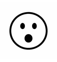 Şaşıran Emoji Araba Sticker siyah 16x16 CM (Siyah)