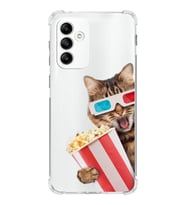 PrintiFy Samsung Galaxy M23 Uyumlu Kedi 1 Baskılı Şeffaf Köşe Korumalı Antişok Kılıf