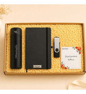 Kişiye Özel, İsim Baskılı, Usb Bellek, Defter, Powerbank, 5000 Mah, El Isıtıcılı, Hediye Seti