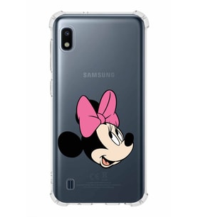 Samsung Galaxy A10  Köşe Korumalı Antişok Kapak Minnie Mouse Tasarımlı Şeffaf  Kılıf