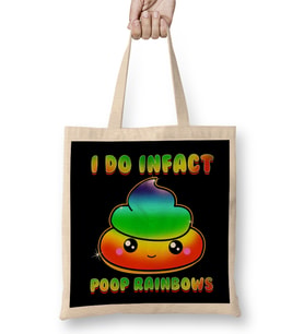 Cute & Funny I Do Infact Poop Rainbows Adorable Bez Çanta Uzun Saplı