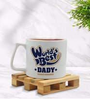 BK Gift Kişiye Özel Dünyanın En İyi Babası Tasarımlı Middle Beyaz Kupa Bardak Model 3