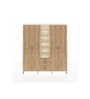 Hyperion Dolap 17 Raflı 3 Çekmeceli 4 Kapaklı 220x44x243 Aytaşı-Çam/Çam