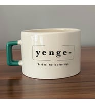 Yenge Baskılı Yeşil Kulplu C Fincan