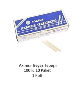 100 lü Beyaz Tebeşir 10 Paket 1 Koli