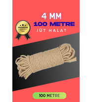 4 MM 100 Metre Jüt Halat Dekoratif Hasır İp Urgan Süs
