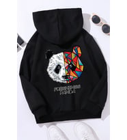 Çocuk  Panda Sırt Baskılı Sweatshirt (Siyah)