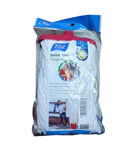 Titiz Salsa TP-857 Yedek Geniş Takozlu Islak İpli Mop Paspas Başlığı - Püskül - 16 Cm.