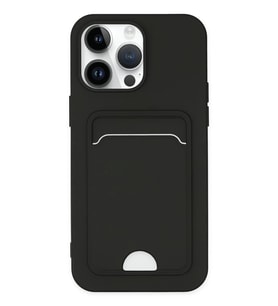 iPhone 14 Pro Kılıf Kelvin Kartvizitli Silikon - Siyah