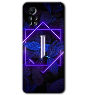 Redmi Note 12 Pro 4G Kılıf HD Desen Baskılı Kılıf - Dark Neon Yaprak I Harfi