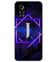 Redmi Note 12 Pro 4G Kılıf HD Desen Baskılı Kılıf - Dark Neon Yaprak I Harfi