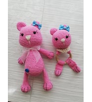 Sevimli Kedi ve Çıngırak Amigurumi Organik Oyuncak