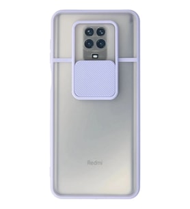 Durukar® Redmi Note 9 Pro Kılıf Palm Buzlu Kamera Sürgülü Silikon - Lila