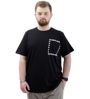 Mode XL Erkek Büyük Beden T-Shirt Pamuklu Baskılı Bisiklet Yaka Tişört NUMBER U24051 Siyah