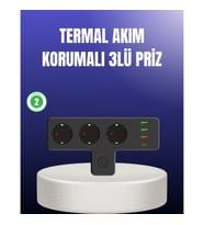 Mey İthalat® USB ve Type-C Portlu Anahtarlı Çoklu Priz Güç Ünitesi