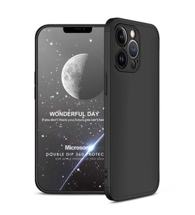 Microsonic Apple iPhone 13 Pro Max Kılıf Double Dip 360 Protective Siyah