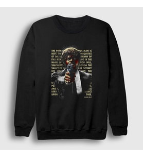 Presmono Unisex Siyah Ezekiel Film Pulp Fiction Sweatshirt 249081tt