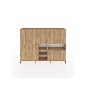 Arges Dolap 13 Raflı 7 Kapaklı 220x30x163 Çam-Çam